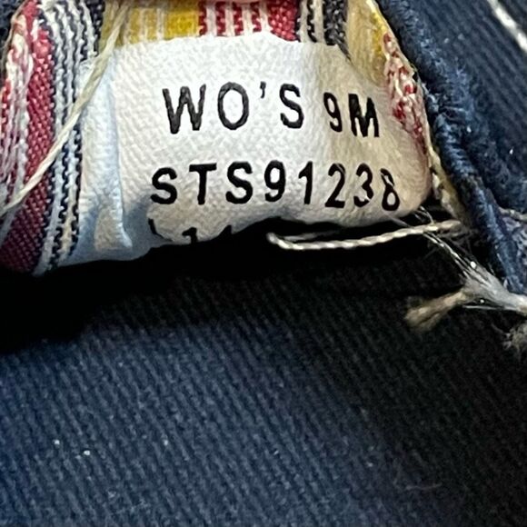 Sperry Topsiders Canvas Boat Shoes Flat Loafers Navy Blue Slip-On 9 - Picture 9 of 9